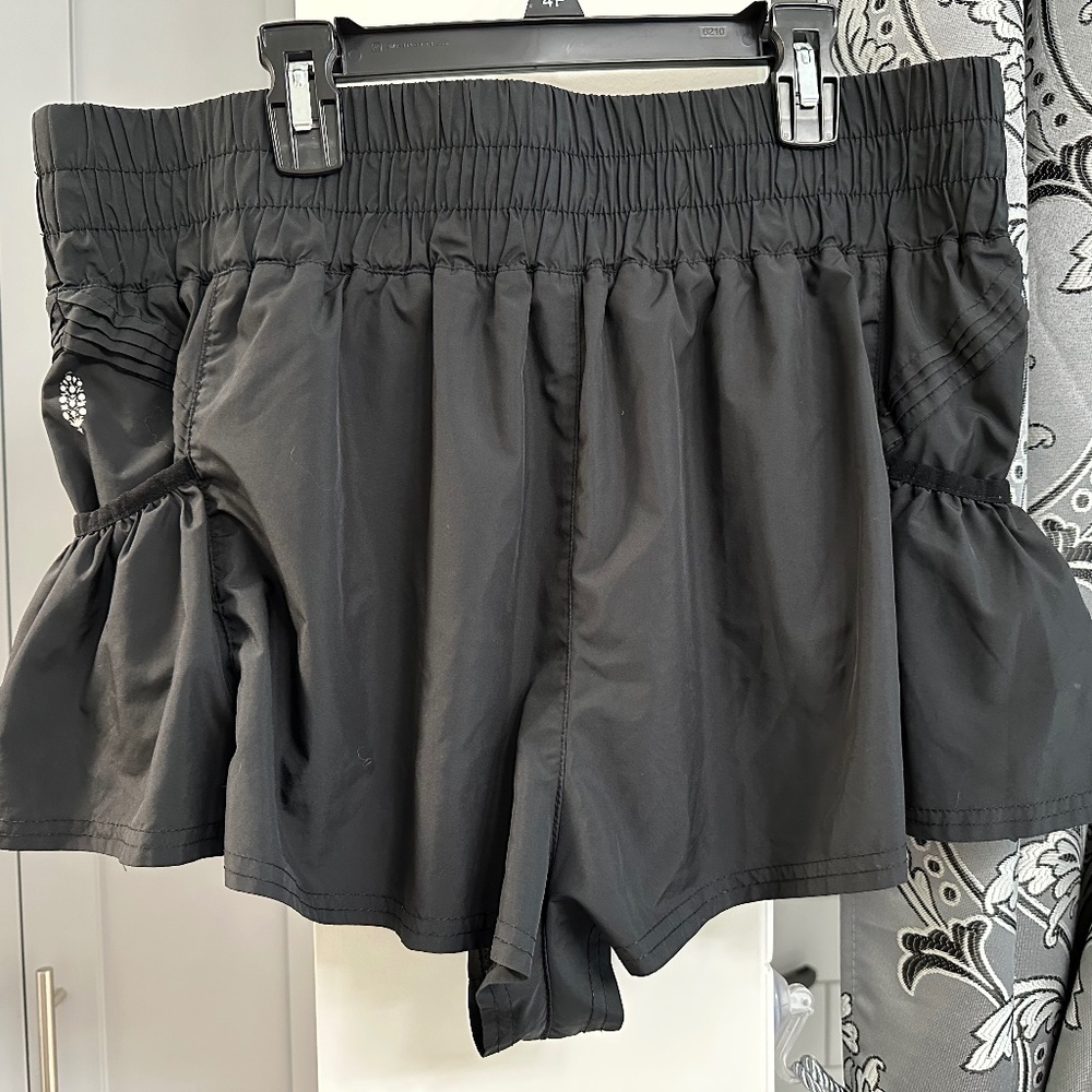 Free People Get Your Flirt On Black Athletic Shorts Activewear XL